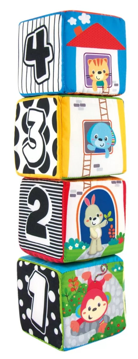 Winfun set 6 cuburi stivuibile din material textil 6m+