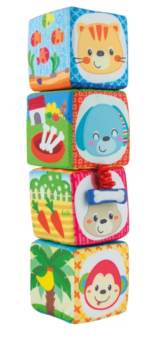 Winfun set 6 cuburi stivuibile din material textil 6m+