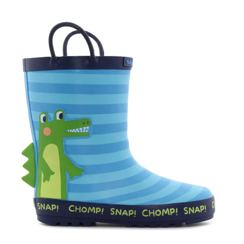 Wink cizme baieti de cauciuc imblanite 24-35 Stripy Blue/Navy Aligator