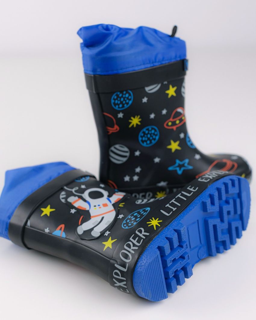 Wink cizme baieti de cauciuc 22-35 Black&Navy Little Explorer