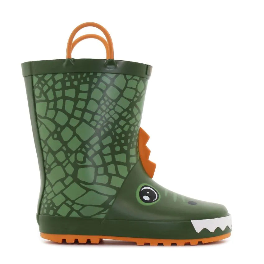 Wink cizme baieti de cauciuc imblanite 24-29 Green/Orange Crocco