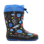 Wink cizme baieti de cauciuc imblanite 30-35 Black/Blue Space