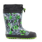 Wink cizme baieti de cauciuc imblanite 30-35 Black/Green Fotbal