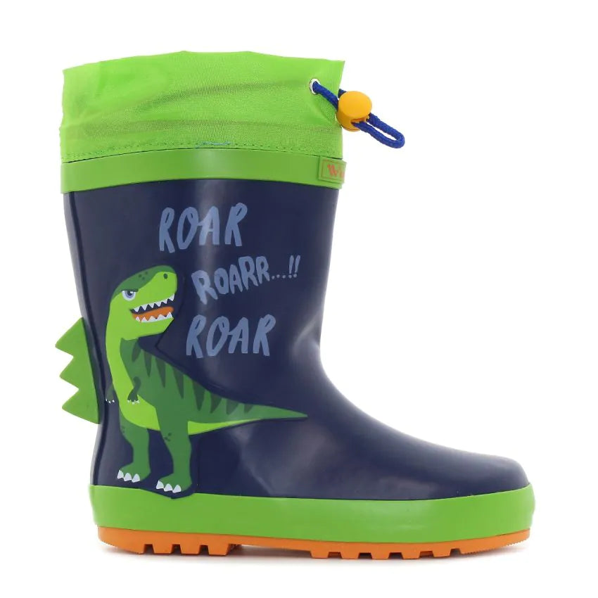 Wink cizme baieti de cauciuc imblanite 30-35 Navy/Junge Green Dino