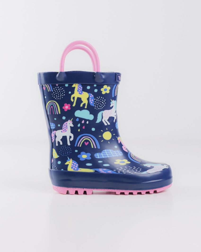 Wink cizme fete de cauciuc 22-27 Navy&Pink Rainbow 