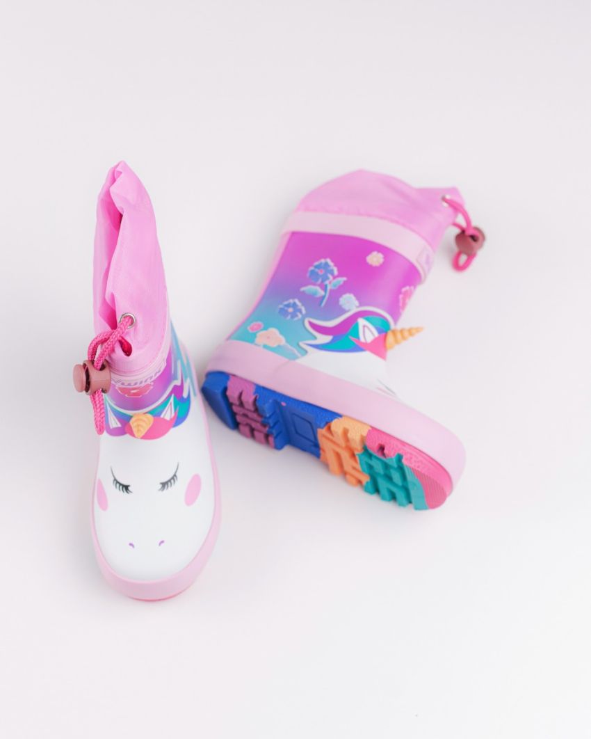 Wink cizme fete de cauciuc 22-35 Pink Unicorn