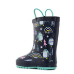 Wink cizme fete de cauciuc imblanite 24-35 Navy Pinguin