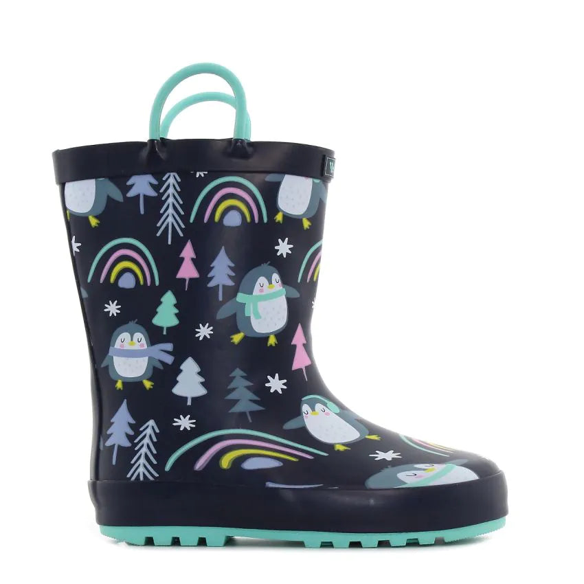 Wink cizme fete de cauciuc imblanite 24-35 Navy Pinguin
