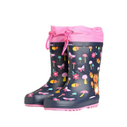 Wink cizme fete de cauciuc imblanite 30-35 Navy cu ciuperci