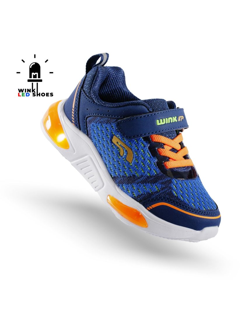 Wink pantofi baieti sport cu LED 23-35, Navy&Orange Imagine principală a produsului