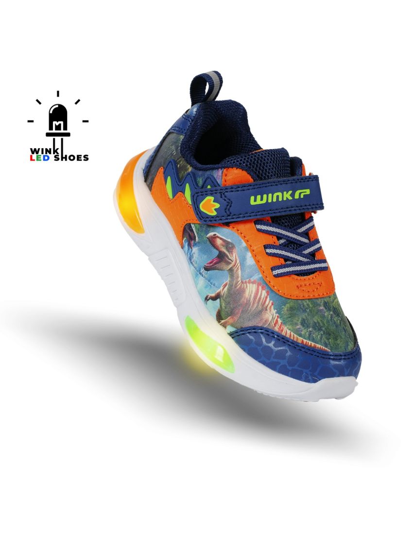 Wink pantofi baieti sport cu LED 24-35, Navy Dino Imagine principală a produsului