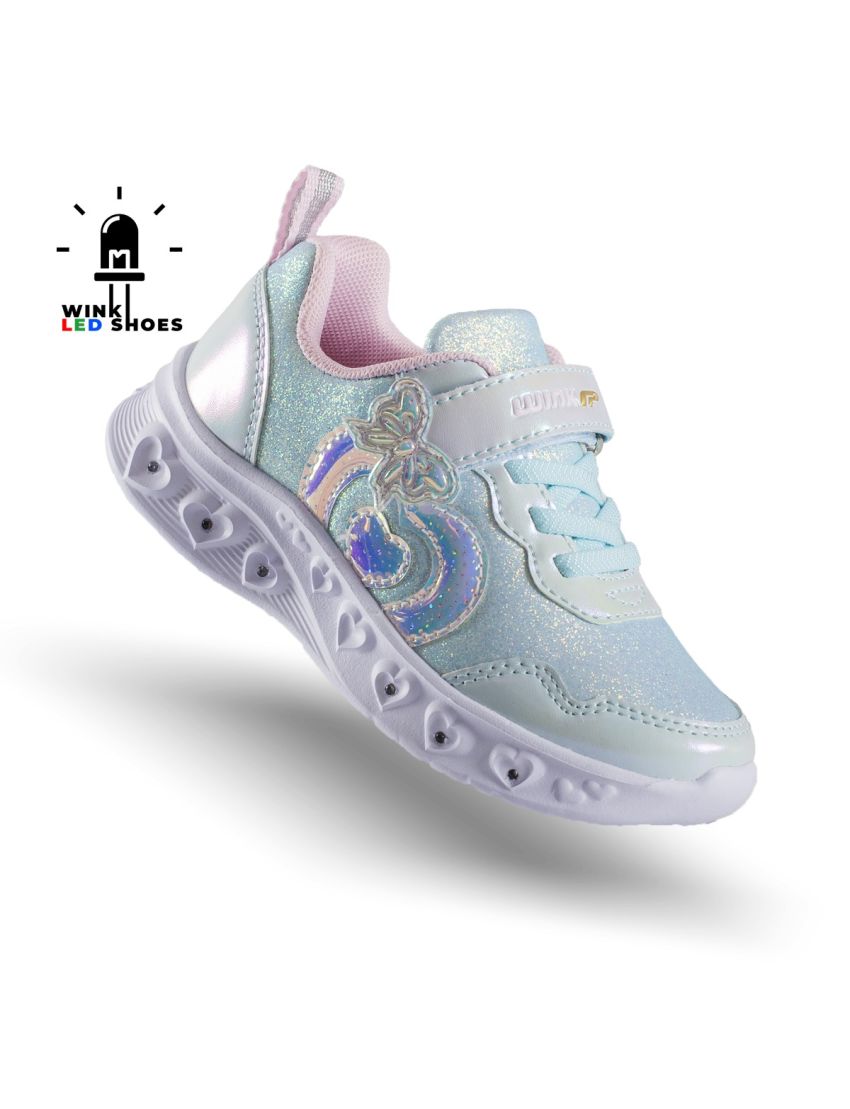 Wink pantofi fete sport cu LED 23-35, Blue sidefat Imagine principală a produsului