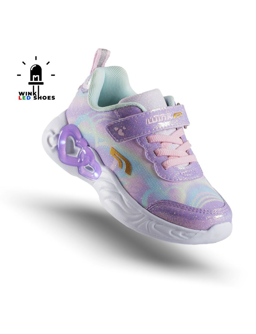 Wink pantofi fete sport cu LED 23-35, Purple inimioare Imagine principală a produsului