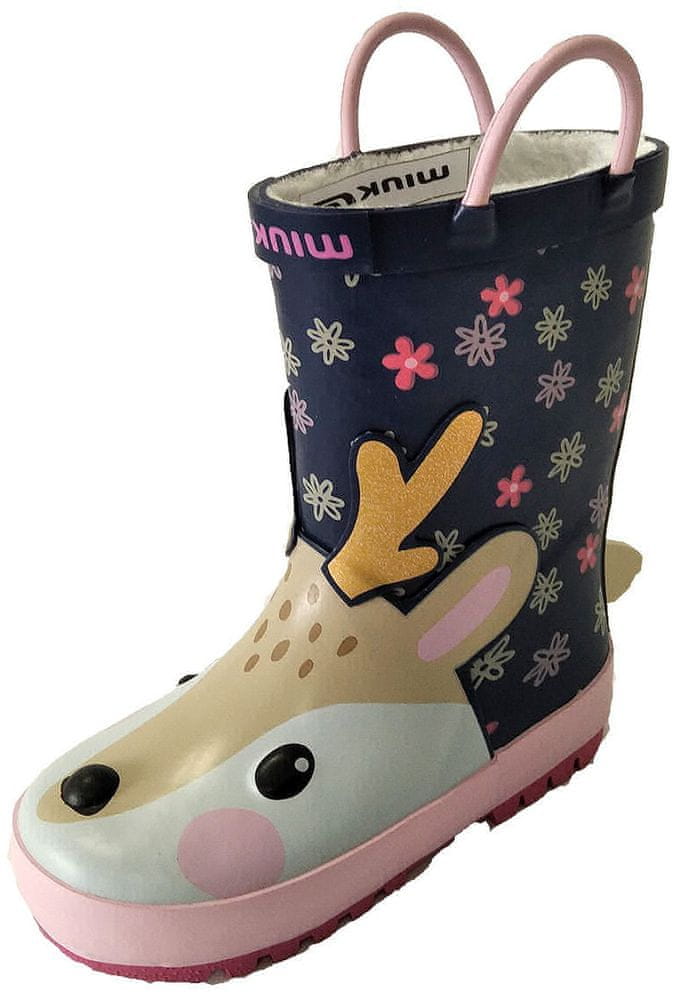 Wink cizme de cauciuc fete captusite 21-35, Pink Deer BD12511