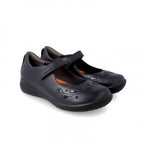 Biomecanics pantofi fete Back To School 26-38 Napa Azul Marino cu perforatii florale