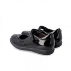 Biomecanics pantofi fete Back To School 24-28 Charol Negro lacuit cu perforatii florale