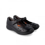 Biomecanics pantofi fete Back To School 26-37 Napa Negro cu perforatii florale