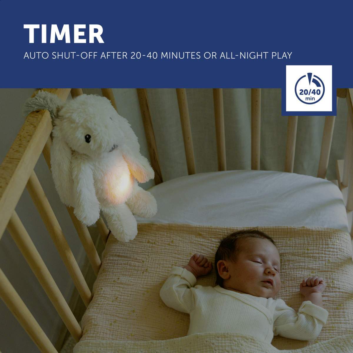 Zazu Kids iepurasul RO cu dispozitiv lumina si sunet 0m+ Alb