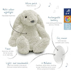 Zazu Kids iepurasul RO cu dispozitiv lumina si sunet 0m+ Alb