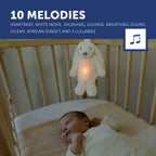 Zazu Kids iepurasul RO cu dispozitiv lumina si sunet 0m+ Alb