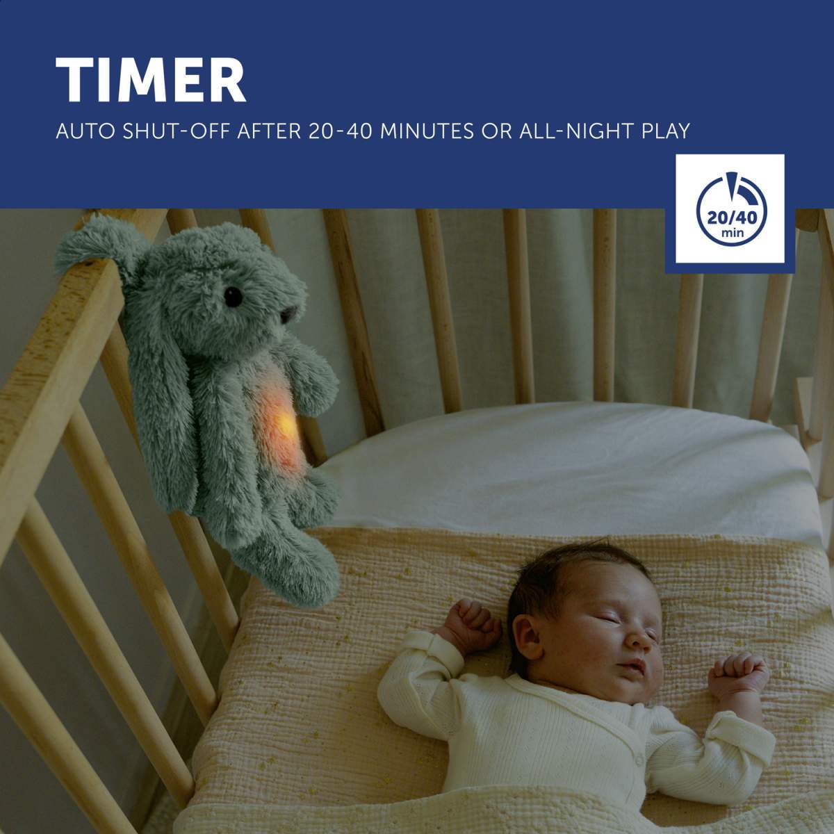 Zazu Kids iepurasul RO cu dispozitiv lumina si sunet 0m+ Verde