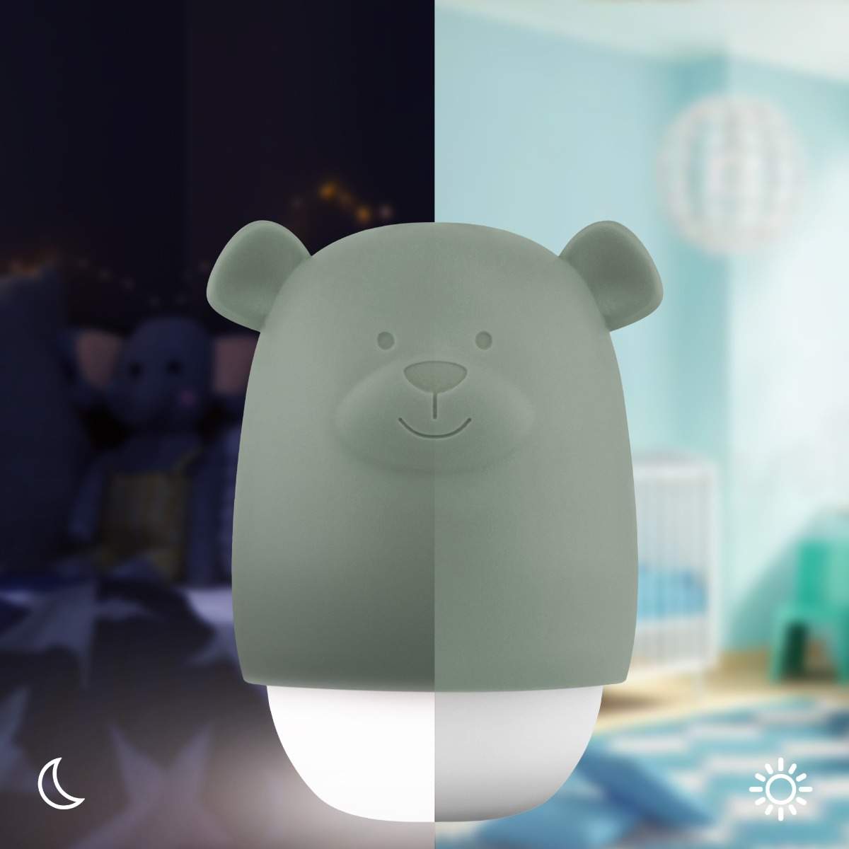 Zazu Kids lampa de veghe cu senzor de lumina Benny the Bear 10m+ Verde