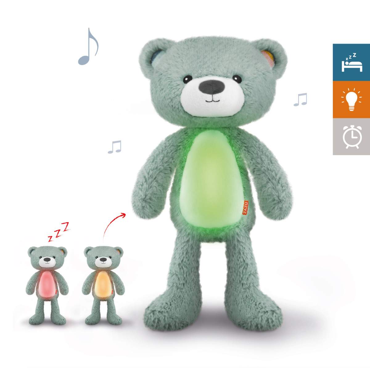 Zazu Kids ursuletul Brody antrenor de somn muzical cu lumina 0m+ Bleu