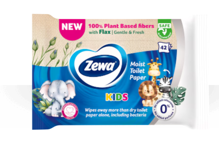 Zewa Kids hartie igienica umeda 0m+, 42 buc