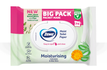 Zewa Kids hartie igienica umeda MOISTURISING Big Pack 0m+ 74 buc Imagine principală a produsului