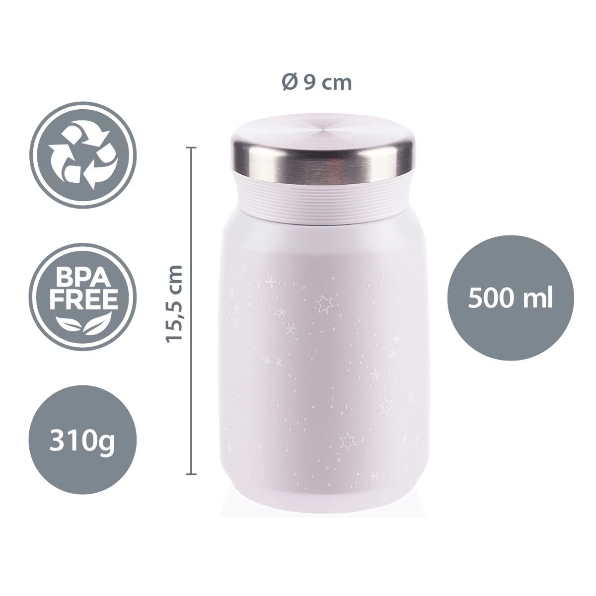 Zopa termos alimente din otel inoxidabil 500 ml Flowers