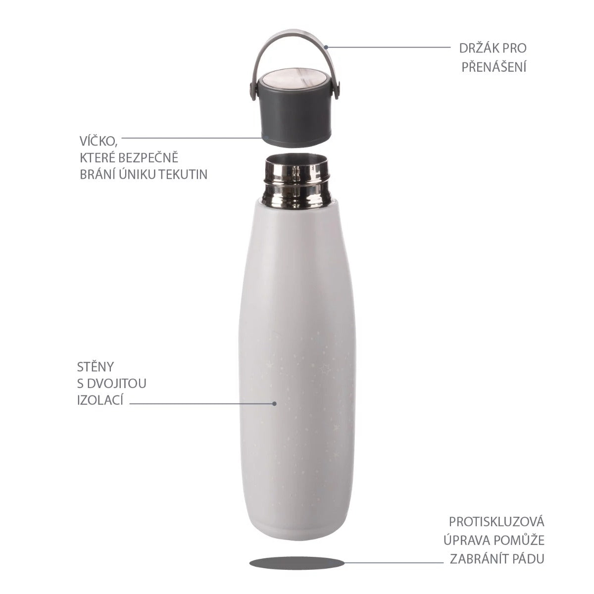 Zopa termos lichide din otel inoxidabil 480 ml 