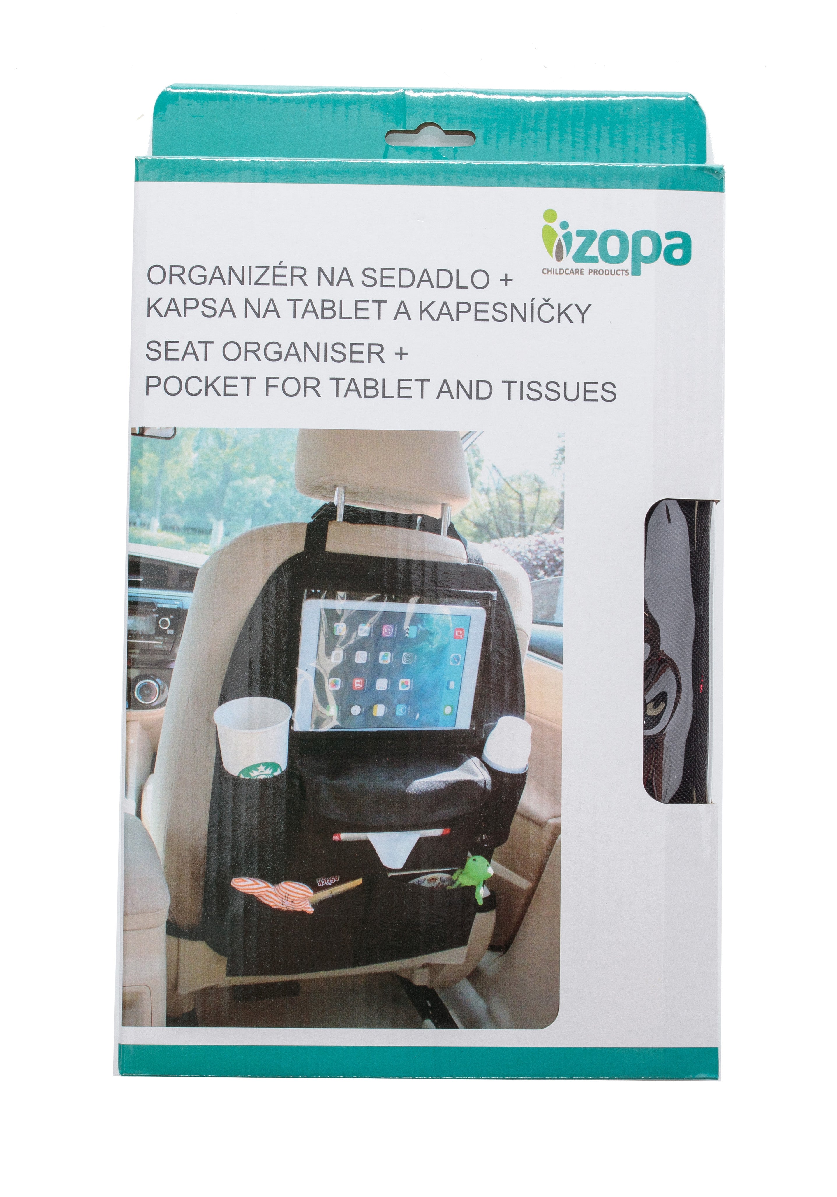Zopa organizator auto cu buzunar pentru tableta si servetele 03