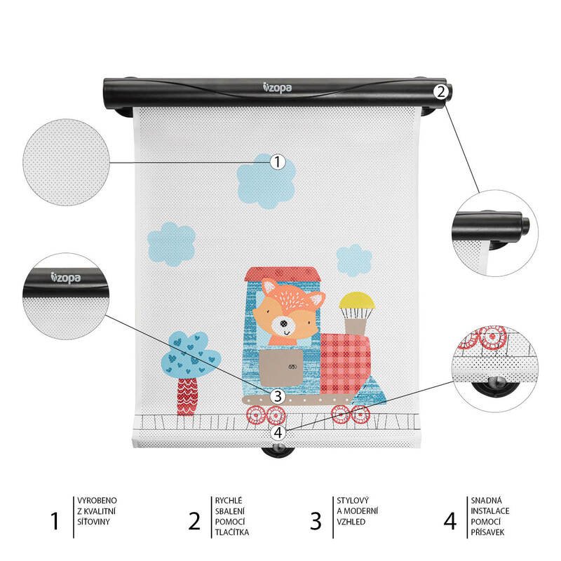 Zopa parasolar retractabil pentru masina Roll-Up, 2 buc Vulpe Imagine secundară a produsului
